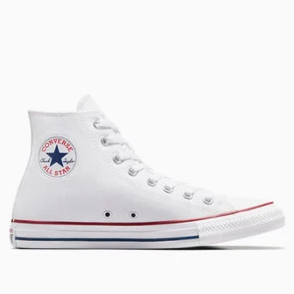 Converse Unisex Chuck Taylor All Star Canvas High Top Sneakers, White, 6(M) 8(W)